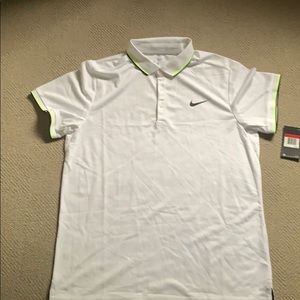 NWT men’s Nike (L) white dry fit polo